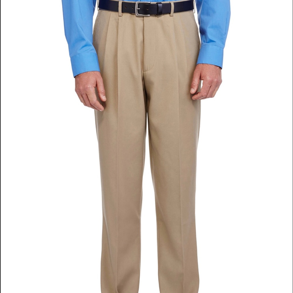 Men's Adjustable Waist Pleated Pants 40 X 32 lg
